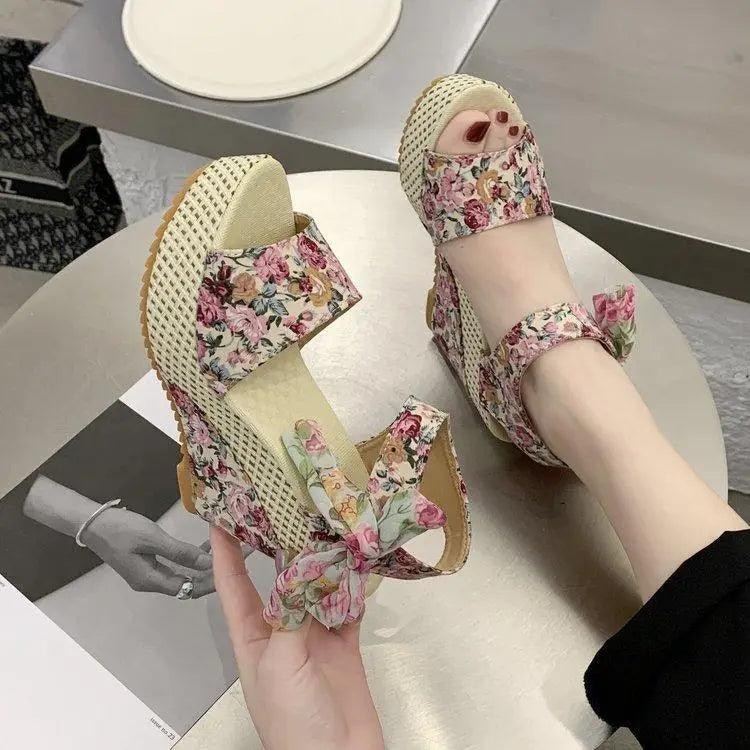 Modern Wood High Heel Sandals for Women Summer