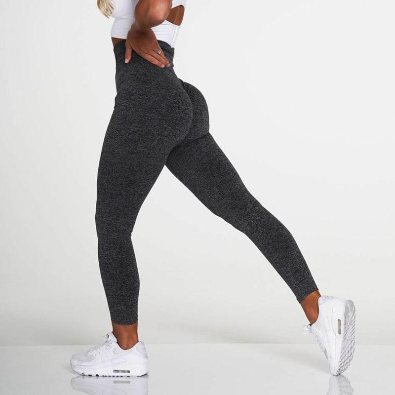 Stevvex gray seamless leggings for women, high-waist lifting workout pants on Tampa Home & Garden Store