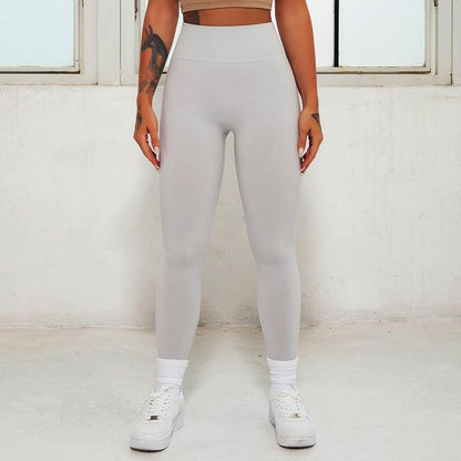 Stevvex gray seamless leggings for women, full-length high-waist gym workout pants on Tampa Home & Garden Store