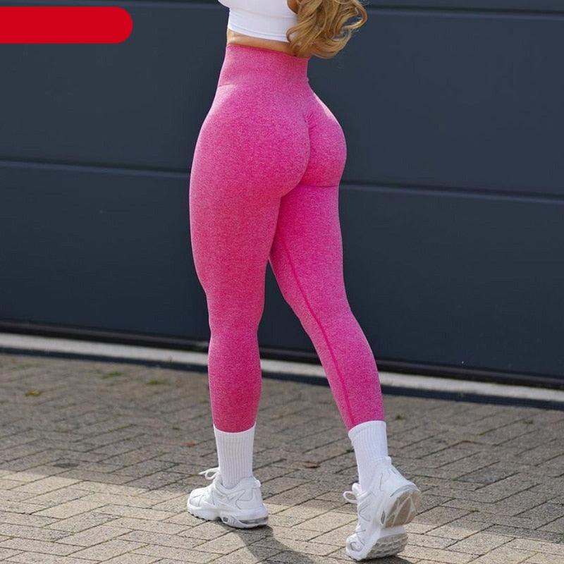 Stevvex pink seamless leggings high-waist push-up workout pants for women on Tampa Home & Garden Store