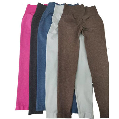 Stevvex women's seamless high-waist leggings 6-color set pink black navy blue grey brown on Tampa Home & Garden Store