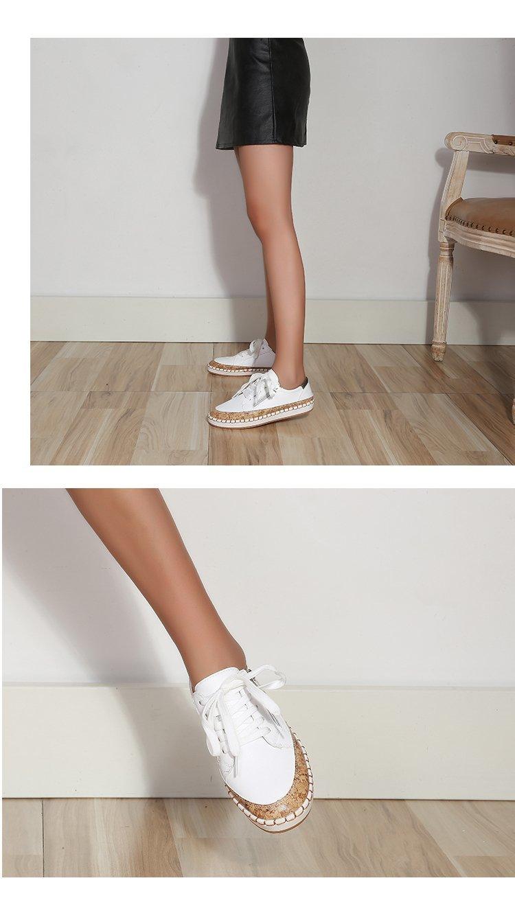 White lace-up women's sneakers with woven espadrille sole for casual summer style on Tampa Home & Garden Store