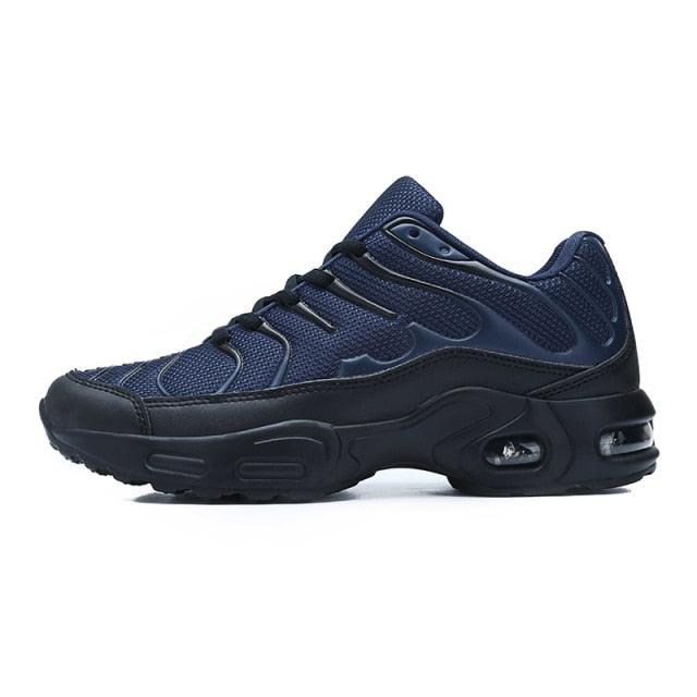 Stevvex ST85SH3720SKY sneakers in navy mesh with black rugged sole and visible air cushion on Tampa Home & Garden Store