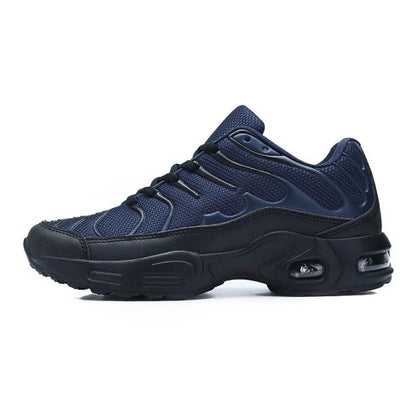 Stevvex ST85SH3720SKY sneakers in navy mesh with black rugged sole and visible air cushion on Tampa Home & Garden Store