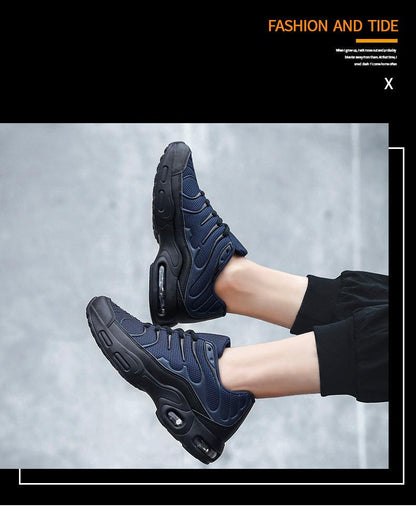 Stevvex navy blue running sneakers pair with breathable mesh upper and cushioned air sole on Tampa Home & Garden Store