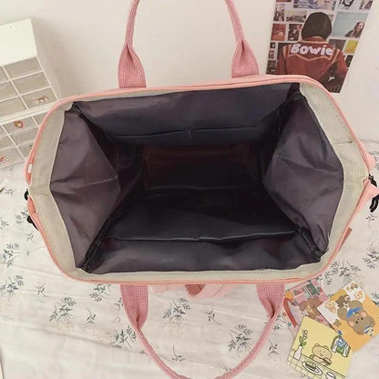 Pink school backpack by Stevvex with gray lining, waterproof candy-color design on Tampa Home & Garden Store