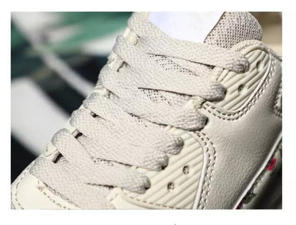 Stevvex beige leather sneakers with laces and stitching close-up view on Tampa Home & Garden Store