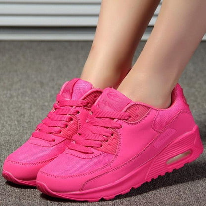 Stevvex women’s pink platform sneakers, casual lightweight athletic footwear on Tampa Home & Garden Store