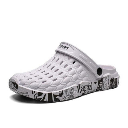Stevvex white hollow-out sandals slip-on clogs with anti-skid rubber sole on Tampa Home & Garden Store