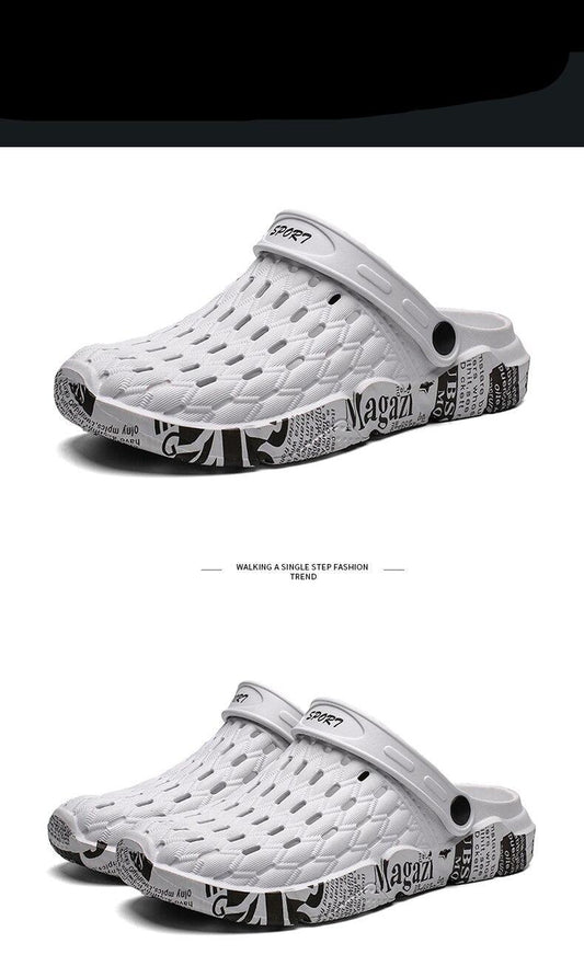 Stevvex white hollow-out sandals pair with hollow-out upper and anti-skid rubber sole on Tampa Home & Garden Store