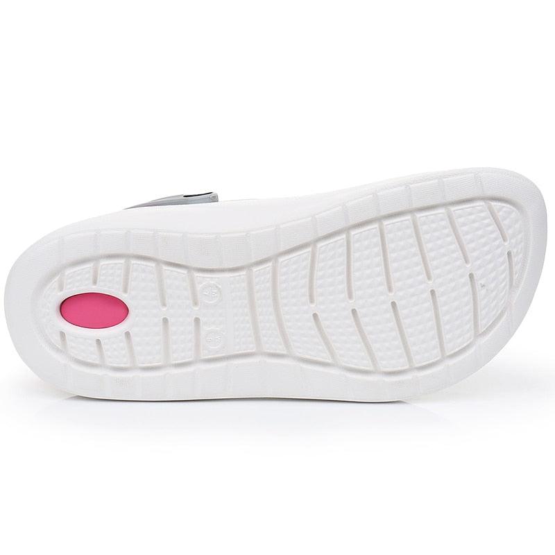 Stevvex unisex water shoes white grooved sole with pink accent on Tampa Home & Garden Store