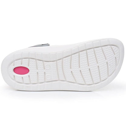 Stevvex unisex water shoes white grooved sole with pink accent on Tampa Home & Garden Store