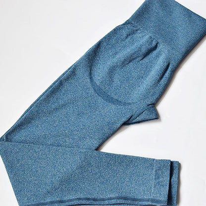 Stevvex seamless leggings for women, high-waist blue heather gym/yoga pants on Tampa Home & Garden Store