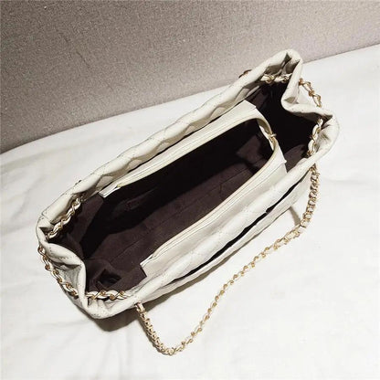 Women PU leather shoulder bag quilted exterior large crossbody with chain strap Stevvex on Tampa Home & Garden Store