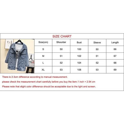 Stevvex women's denim trucker jacket in light blue with ripped holes on Tampa Home & Garden Store