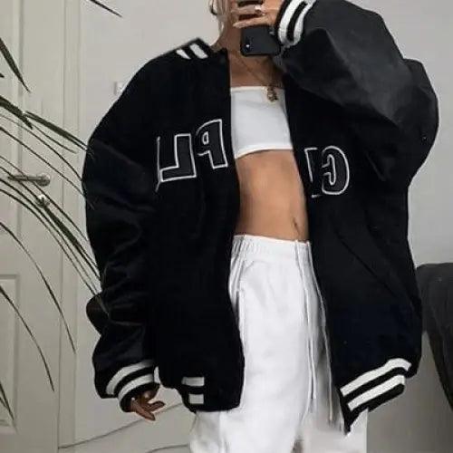Stevvex black hooded windbreaker jacket with white striped cuffs and hem on Tampa Home & Garden Store
