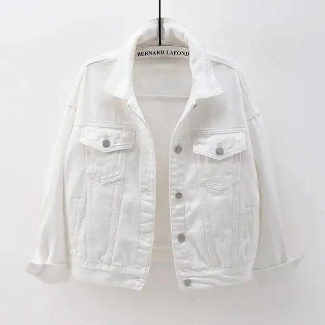Stevvex white denim trucker jacket on hanger with Bernard Lafond label on Tampa Home & Garden Store