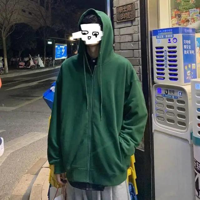 Stevvex green oversized fleece hoodie for men with front pockets and drawstrings on Tampa Home & Garden Store