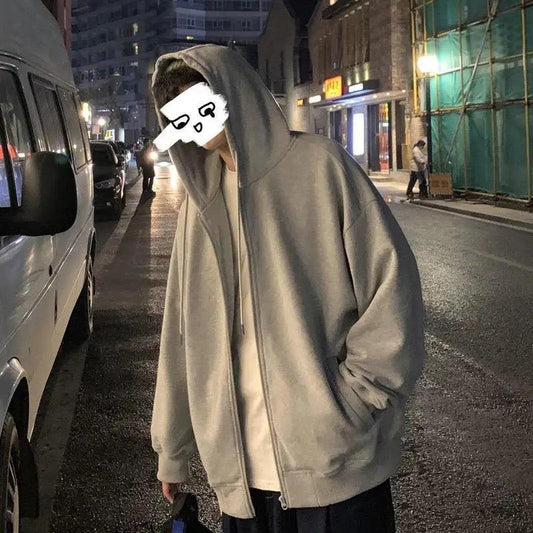 Stevvex gray fleece hoodie, oversized hooded sweatshirt for men, casual wear on Tampa Home & Garden Store