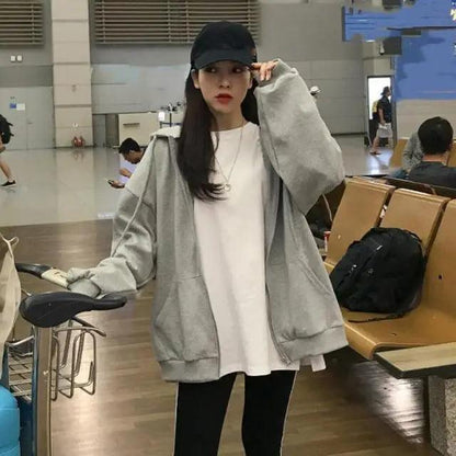 Stevvex gray fleece hoodie with oversized fit and front pockets casual hooded sweatshirt on Tampa Home & Garden Store