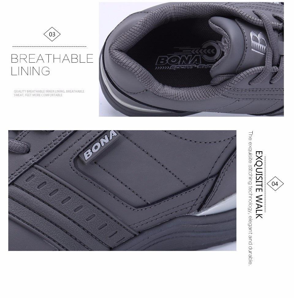 Gray mens lace-up athletic shoes with breathable lining and durable sole Bona logo visible on Tampa Home & Garden Store