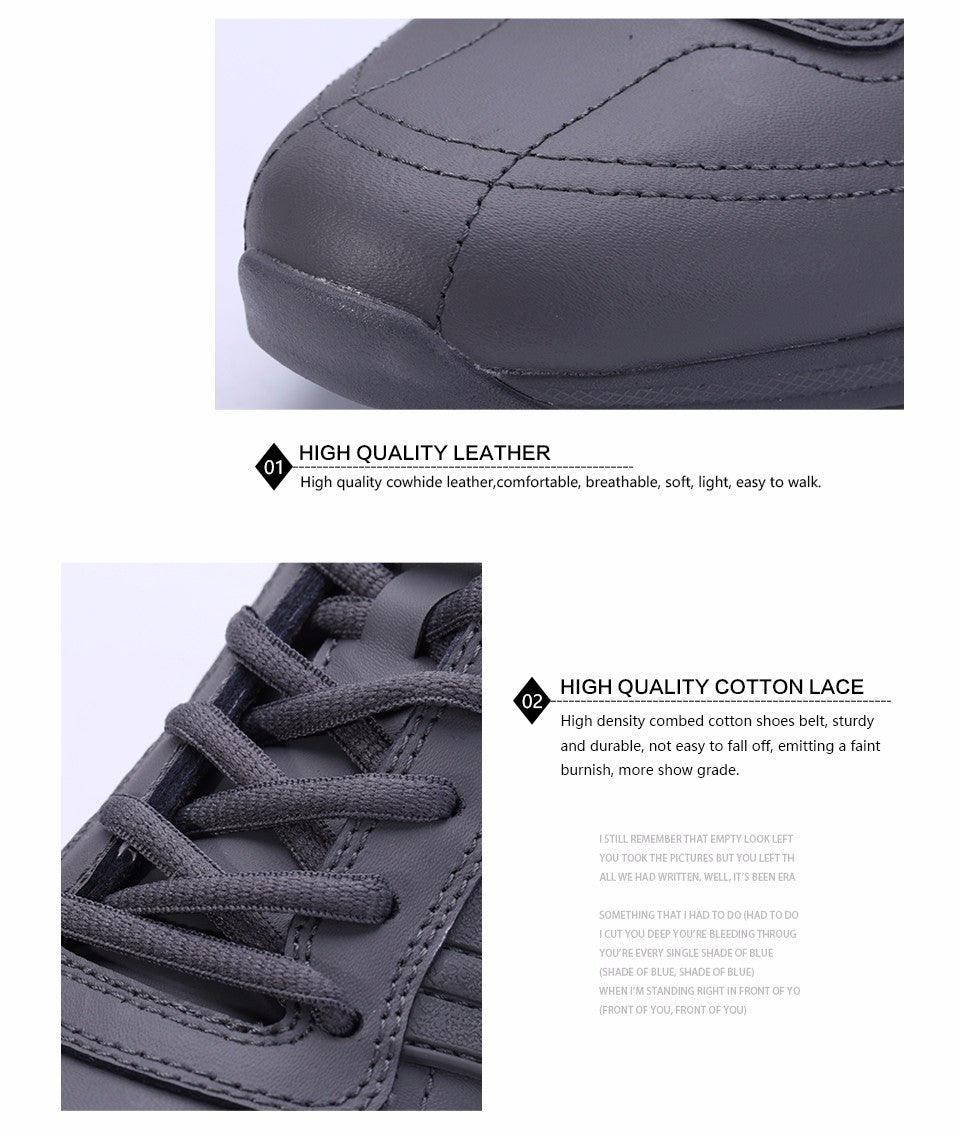 Stevvex men's lace-up athletic walking shoes in gray leather with cotton lace design on Tampa Home & Garden Store