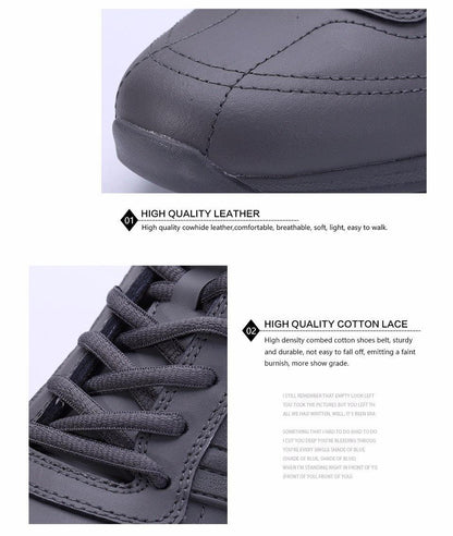Stevvex men's lace-up athletic walking shoes in gray leather with cotton lace design on Tampa Home & Garden Store