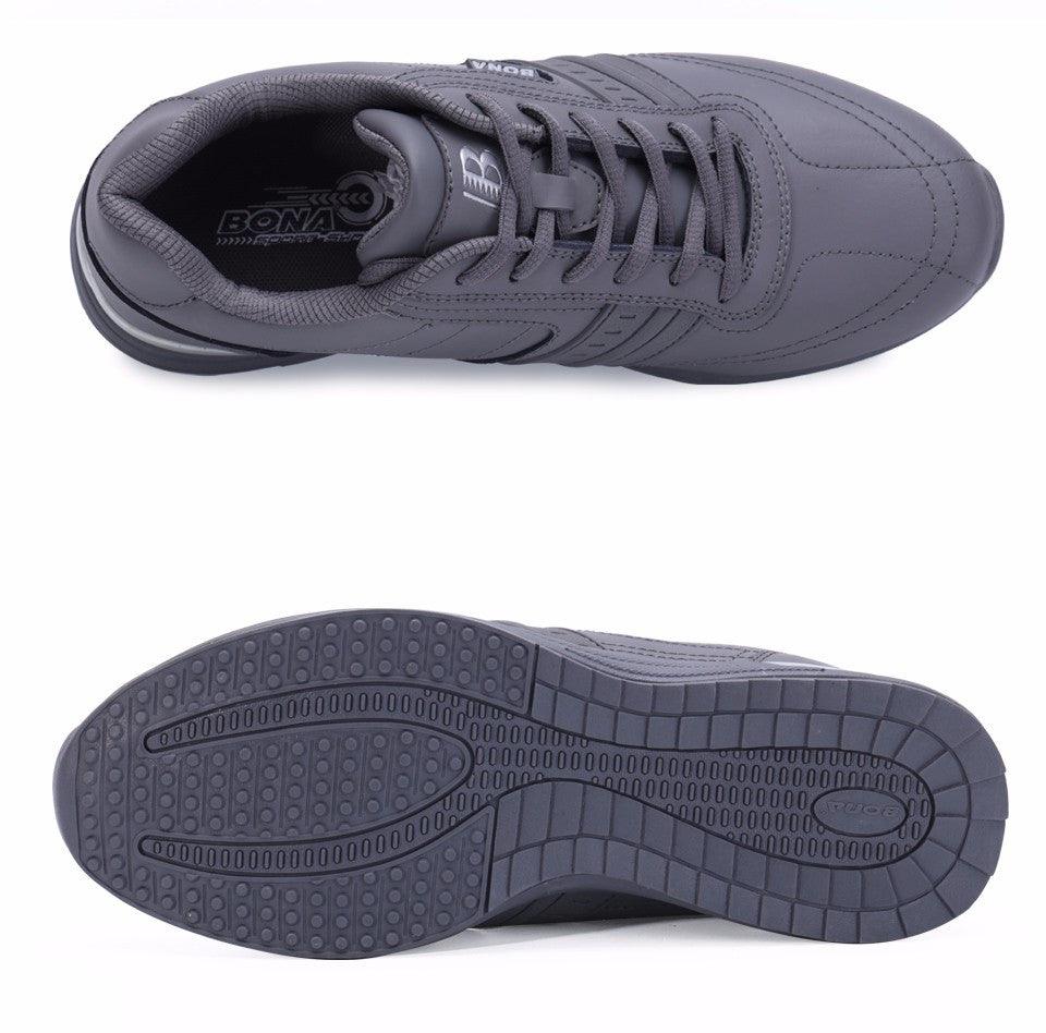 Men's lace-up athletic shoes Stevvex ST85SH3565TUR gray synthetic leather top and outsole on Tampa Home & Garden Store