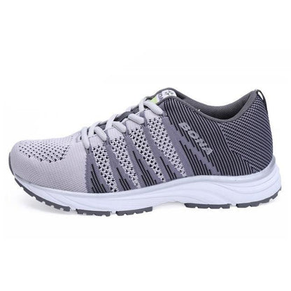 Stevvex women's running shoes lace-up breathable gray mesh lightweight non-slip outsole on Tampa Home & Garden Store