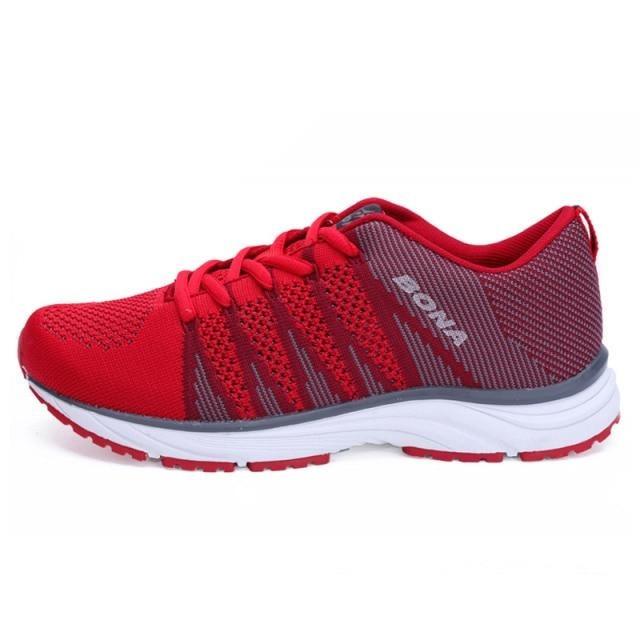 Stevvex women's red mesh running sneakers lace-up lightweight athletic shoes on Tampa Home & Garden Store