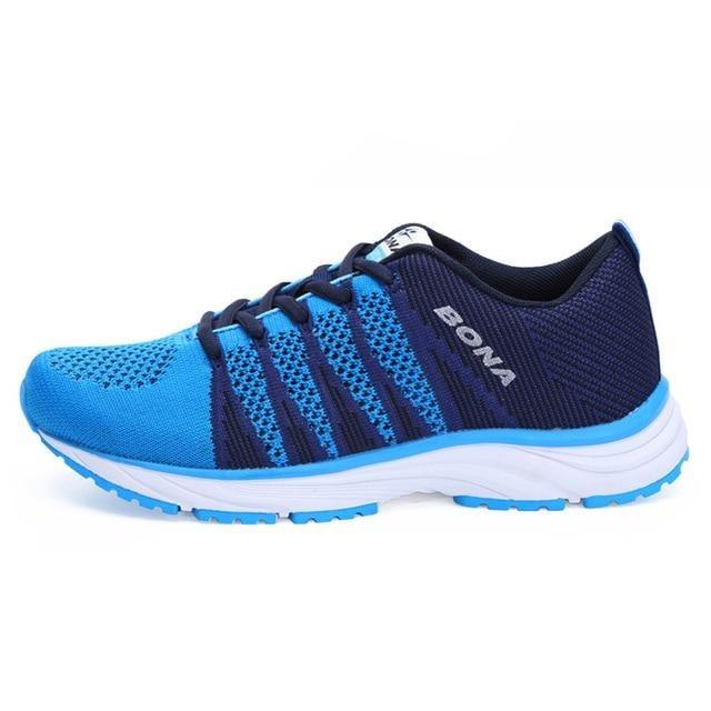 Women's Stevvex blue mesh running shoe lace-up athletic sneaker for jogging on Tampa Home & Garden Store