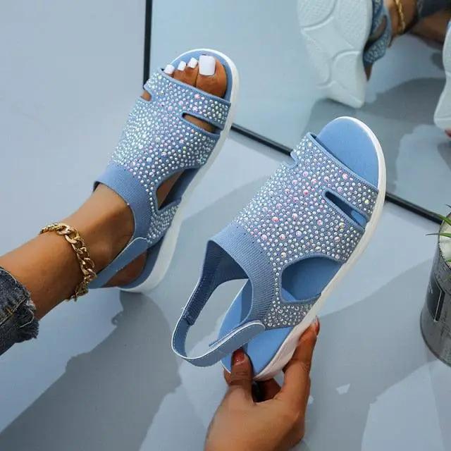 Summer Women Sandals Flat Slip on Buckle Strap