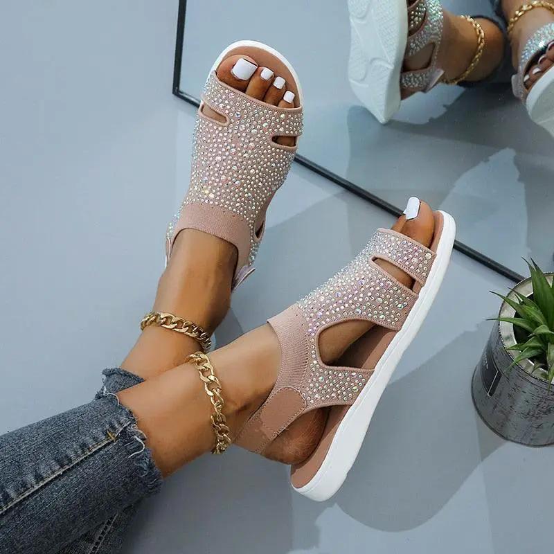 Summer Women Sandals Flat Slip on Buckle Strap