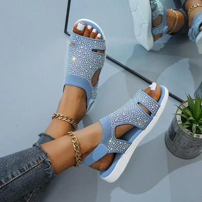 Summer Women Sandals Flat Slip on Buckle Strap