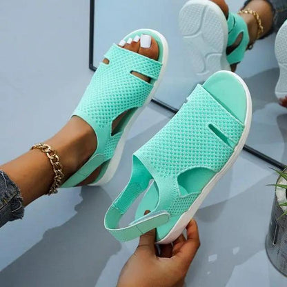 Summer Women Sandals Flat Slip on Buckle Strap