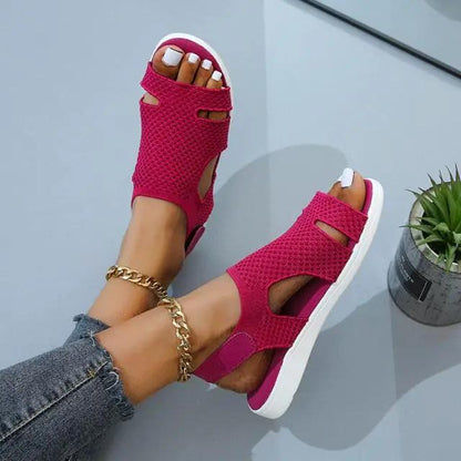 Summer Women Sandals Flat Slip on Buckle Strap