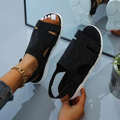 Summer Women Sandals Flat Slip on Buckle Strap