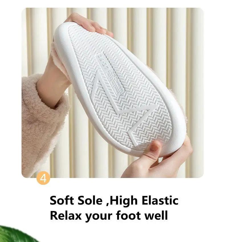 Thick Sole Christmas Deer Slippers for Women