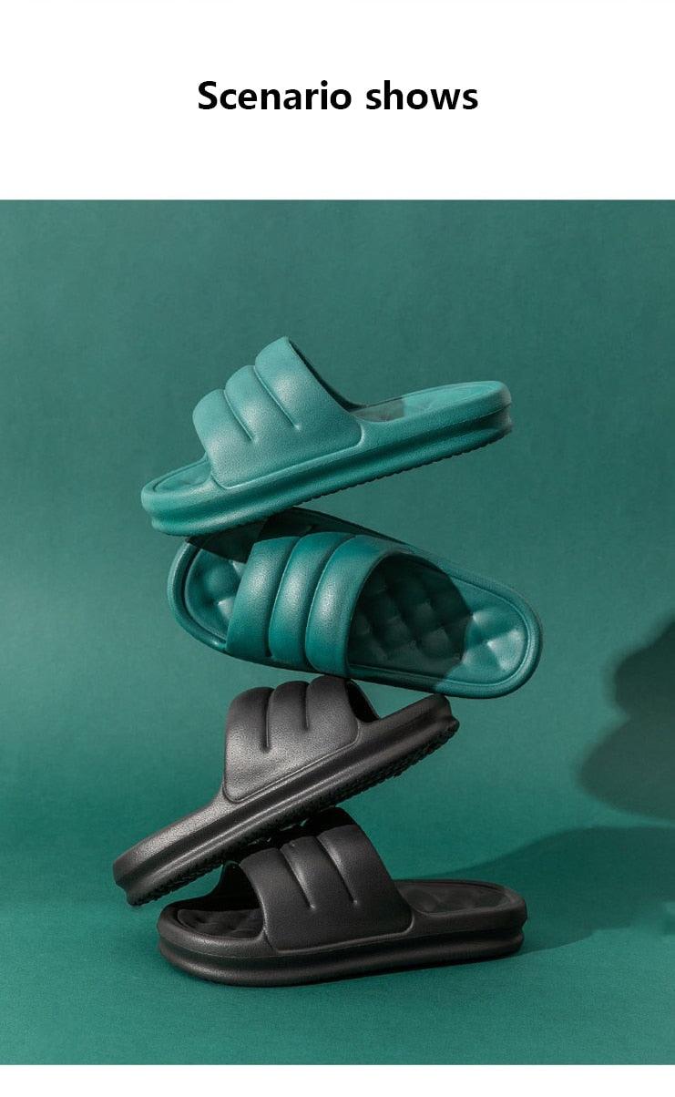 Stevvex EVA sofa slides set of 3 teal and black open toe indoor slippers with thick sole on Tampa Home & Garden Store