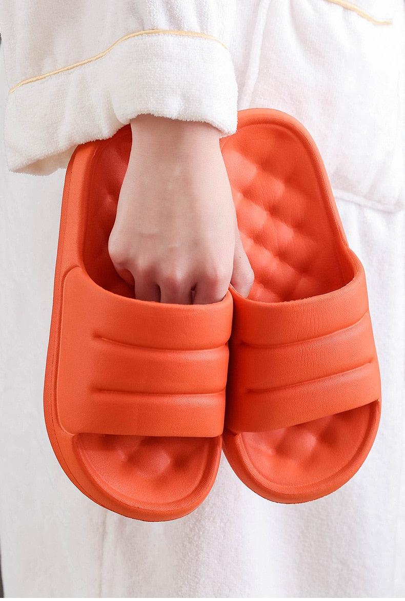 Stevvex orange EVA sandals with thick cushioned straps for indoor use on Tampa Home & Garden Store