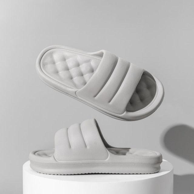 Stevvex white EVA sofa slides pair with thick cushioned footbed, open toe, anti-slip platform on Tampa Home & Garden Store