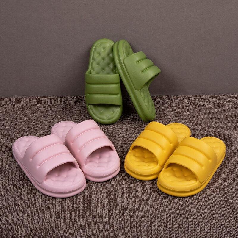 Stevvex EVA sandals open-toe slides in green pink yellow non-slip indoor slippers on Tampa Home & Garden Store