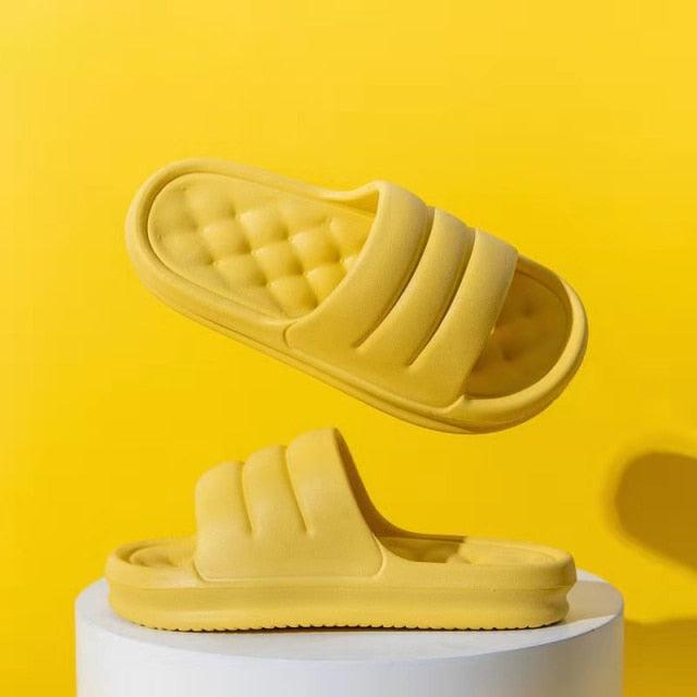 Stevvex yellow EVA slides thick cushioned sole open toe sandals on Tampa Home & Garden Store