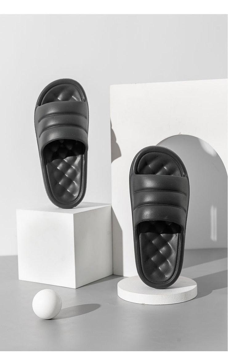 Stevvex EVA thick-soled open-toe sandals pair in black non-slip for indoor use on Tampa Home & Garden Store