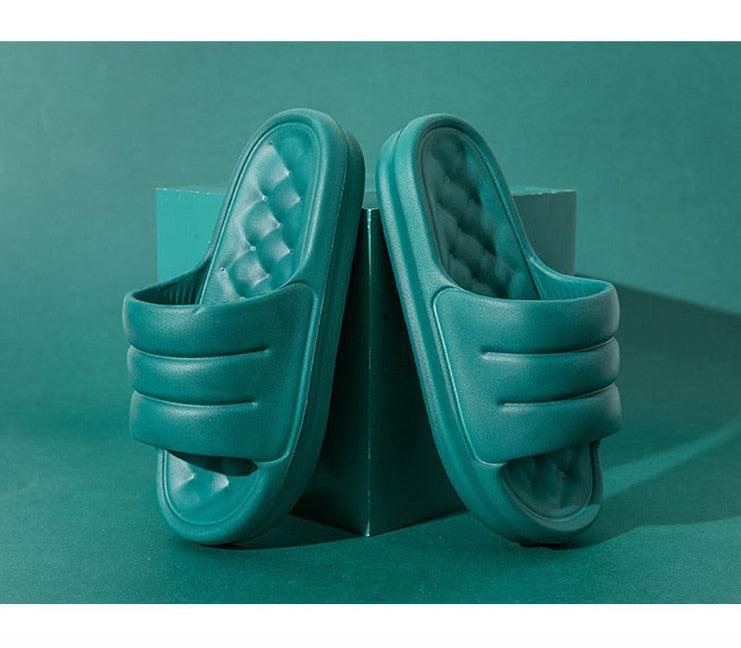 Thick EVA sofa slides teal open toe strap indoor slippers Stevvex with anti-slip sole on Tampa Home & Garden Store