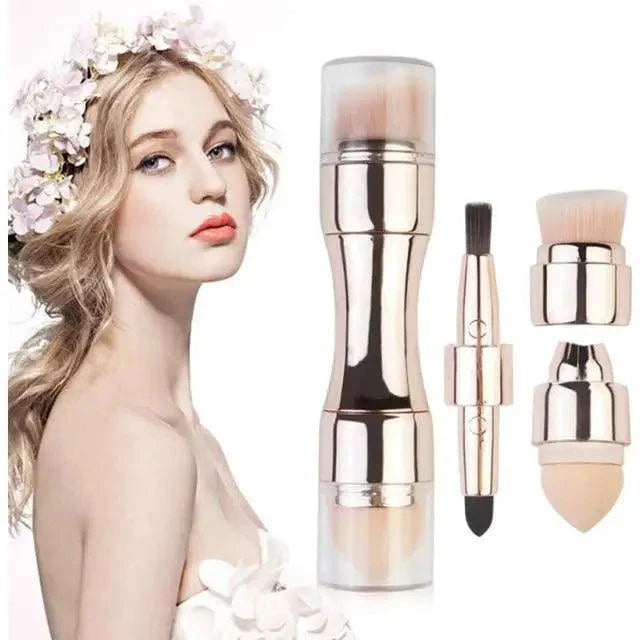 Stevvex 4-in-1 makeup brush set with foundation, brow, eyeliner and concealer brushes on Tampa Home & Garden Store