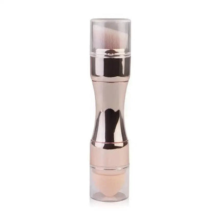 Stevvex 4-in-1 makeup brush with rose-gold handle and clear caps on Tampa Home & Garden Store