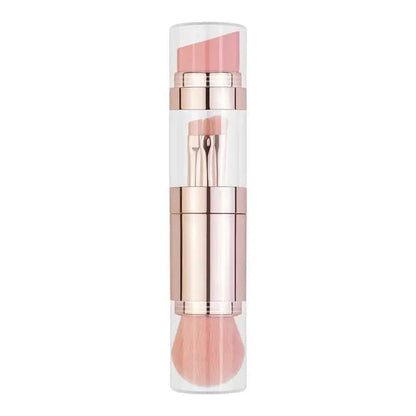 Stevvex 4-in-1 makeup brush set in clear tube with rose-gold, foundation and concealer brush on Tampa Home & Garden Store