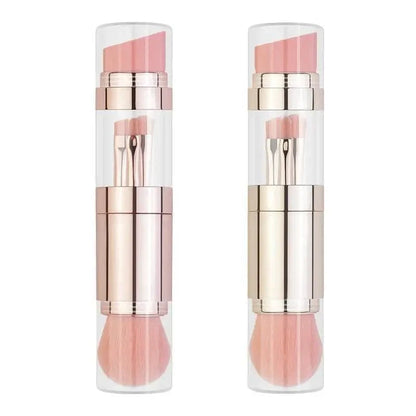 Stevvex 2-piece makeup brush set in rose gold with bristles for foundation brows on Tampa Home & Garden Store