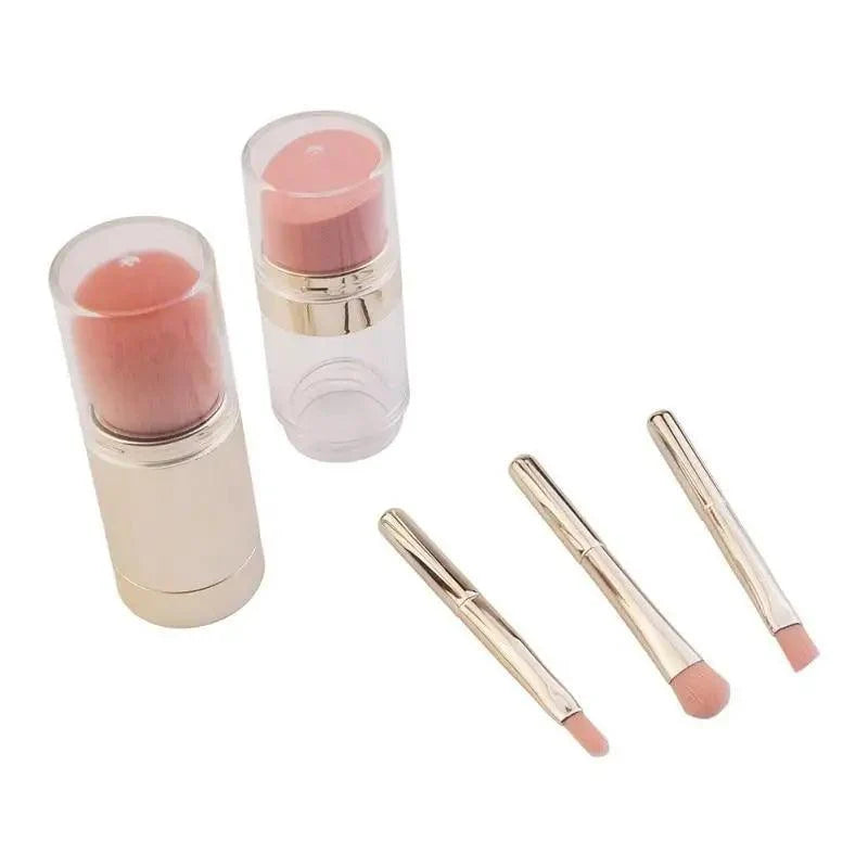 Stevvex 4-in-1 makeup brush set with pink sponge-tip brushes and clear gold-accent cases on Tampa Home & Garden Store
